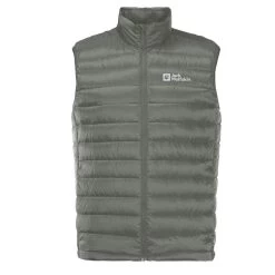 Jack Wolfskin Men's Pack & Go Quilted Gilet - Gecko Green -Fashionable Man mns pack go dwn vest geck grn 4