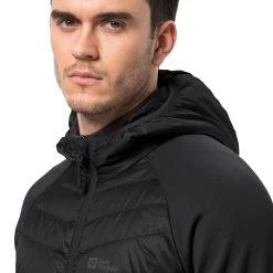 Jack Wolfskin Men's Routeburn Pro Hybrid Quilted Jacket - Black -Fashionable Man mns routeburn pro hybrid black