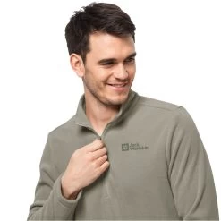 Jack Wolfskin Men's Taunus Half Zip Fleece - Misty Green -Fashionable Man mns taunus hz misty green 3