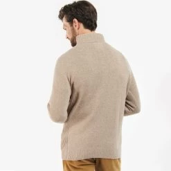 Barbour Men's Nelson Essential 1/4 Zip - Stone -Fashionable Man nelson 4 1