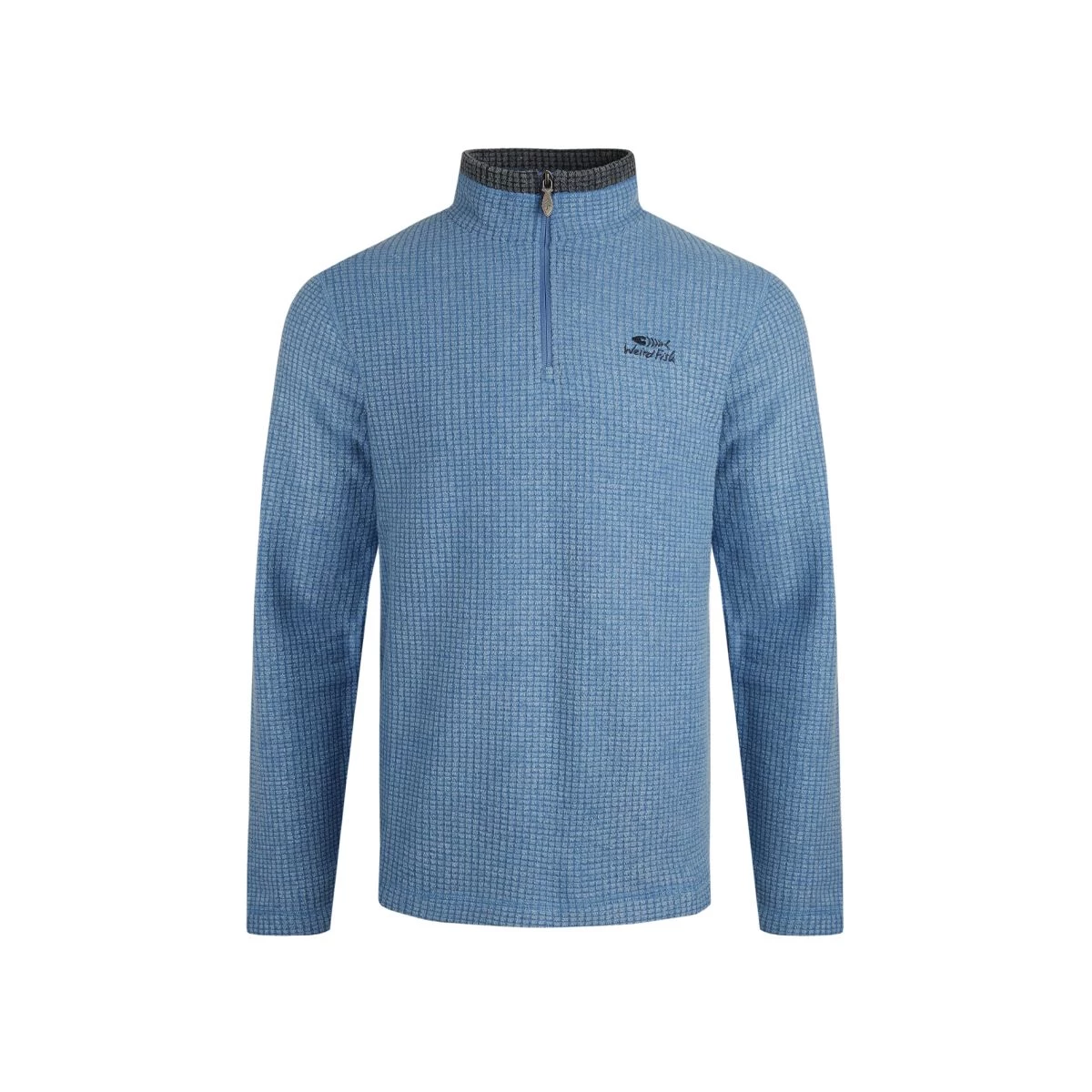 Weird Fish Men's Newark ¼ Zip Grid Fleece - Cobalt Blue 2 Weird Fish Men's Newark ¼ Zip Grid Fleece - Cobalt Blue - Image 2