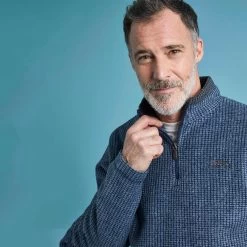 Weird Fish Men’s Newark ¼ Zip Textured Fleece – Navy 10 Weird Fish Men’s Newark ¼ Zip Textured Fleece – Navy -Fashionable Man newark navy 1