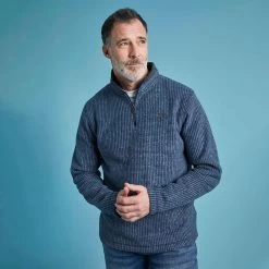 Weird Fish Men’s Newark ¼ Zip Textured Fleece – Navy 13 Weird Fish Men’s Newark ¼ Zip Textured Fleece – Navy -Fashionable Man newark navy 5 1