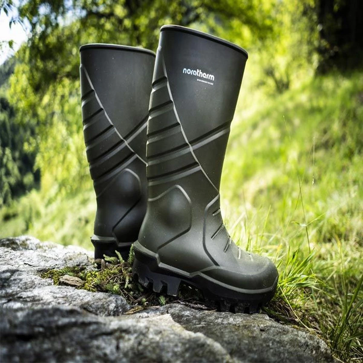 Nora Men's Thermo Wellington Boots - Olive 2 Nora Men's Thermo Wellington Boots - Olive - Image 2