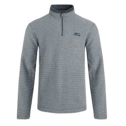 Weird Fish Men's Newark ¼ Zip Textured Grip Fleece - Blue Mirage -Fashionable Man nwarkeco 14 zip grdflce blumrg 1