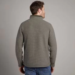 Weird Fish Men's Newark ¼ Zip Textured Grip Fleece - Dark Olive -Fashionable Man nwarkeco 14 zip grdflce drkolv 2