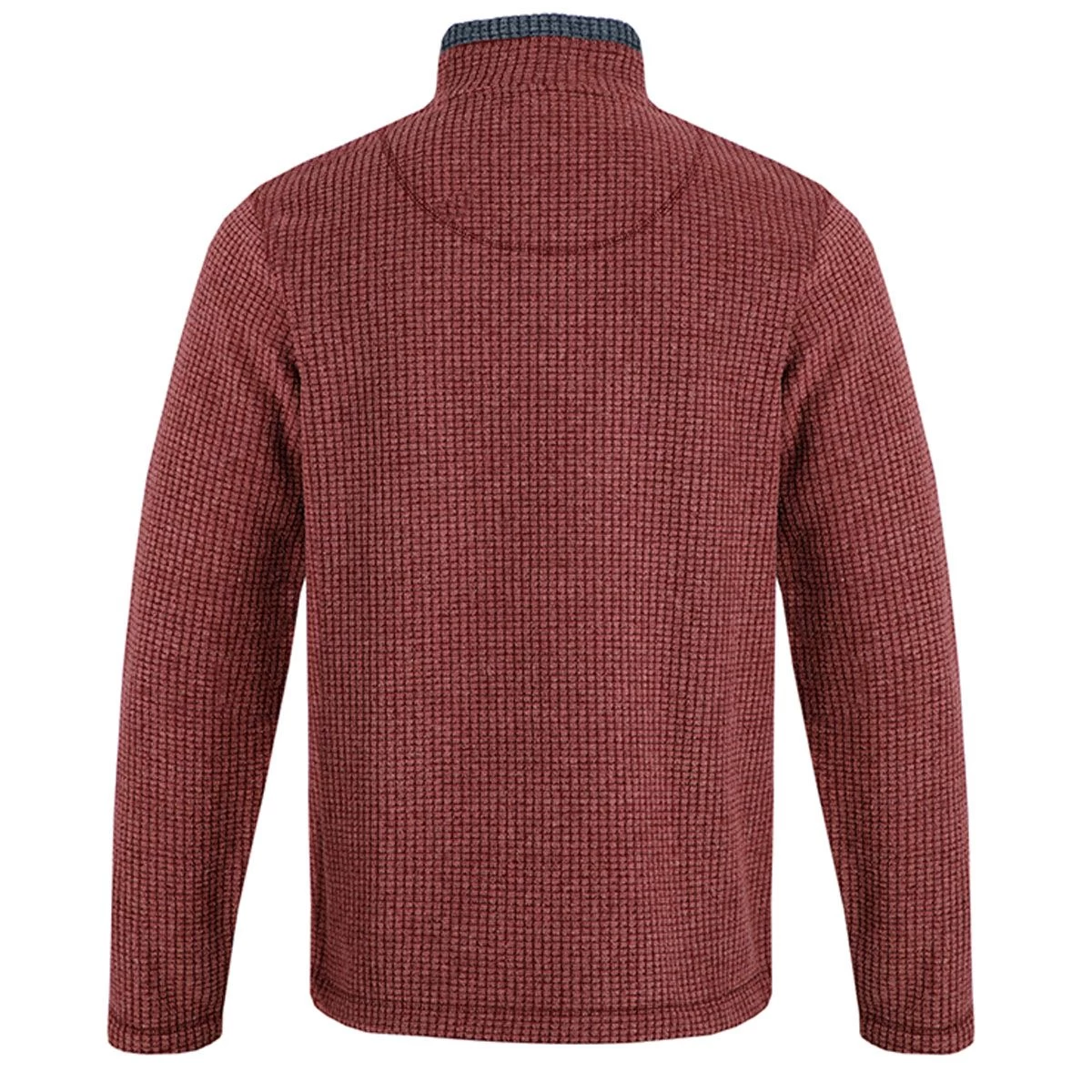 Weird Fish Men's Newark ¼ Zip Textured Grip Fleece - Garnet 2 Weird Fish Men's Newark ¼ Zip Textured Grip Fleece - Garnet - Image 2
