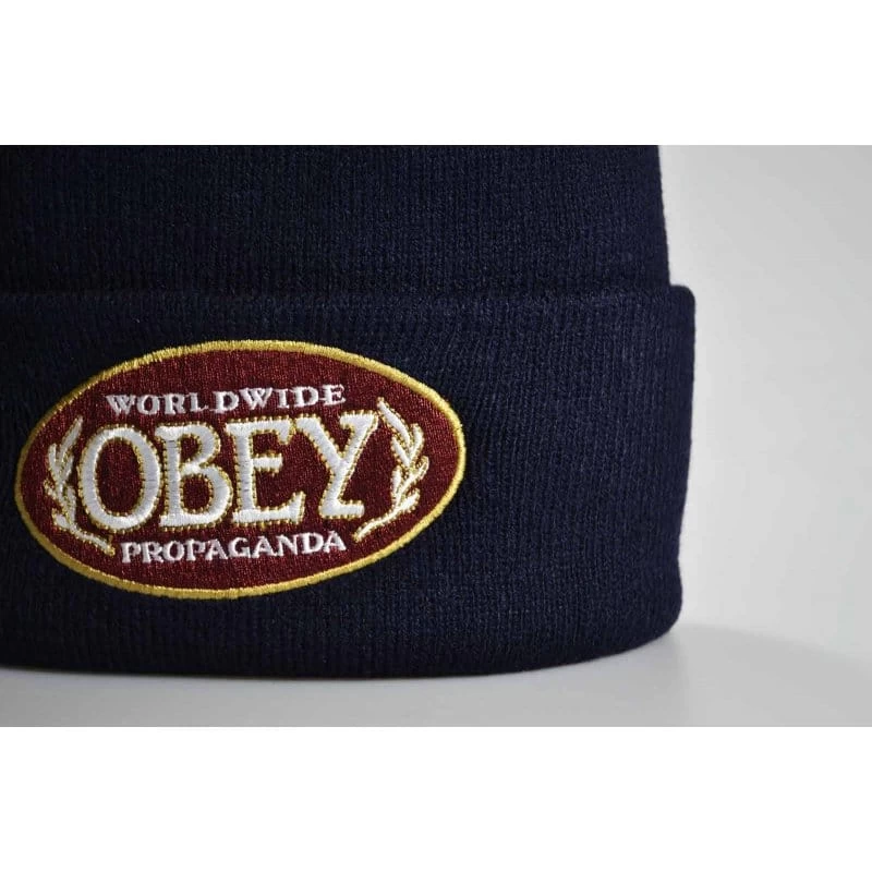OBEY Smoke Beanie - Navy 2 OBEY Smoke Beanie - Navy - Image 2