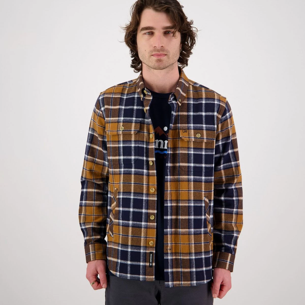 Swanndri Men's Pencarrow Long Sleeved Shacket - Tan 1 Swanndri Men's Pencarrow Long Sleeved Shacket - Tan