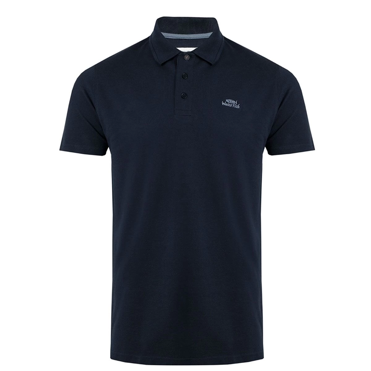 Weird Fish Men's Miles Pique Polo Shirt - Navy 1 Weird Fish Men's Miles Pique Polo Shirt - Navy