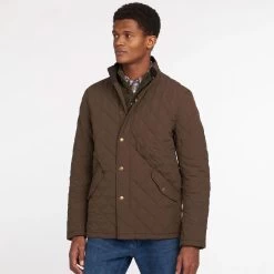 Barbour Men’s Shoveler Quilted Jacket – Dark Olive