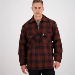 Swanndri Men's Ranger Wool 1/4 Zip Bushshirt - Ginger