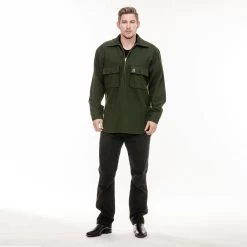 Swanndri Men's Ranger Wool 1/4 Zip Bushshirt - Olive -Fashionable Man ranger 1 4 zip bush shirt olive 4