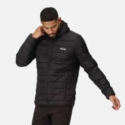 Regatta Men's Hooded Hillpack Quilted Jacket - Black