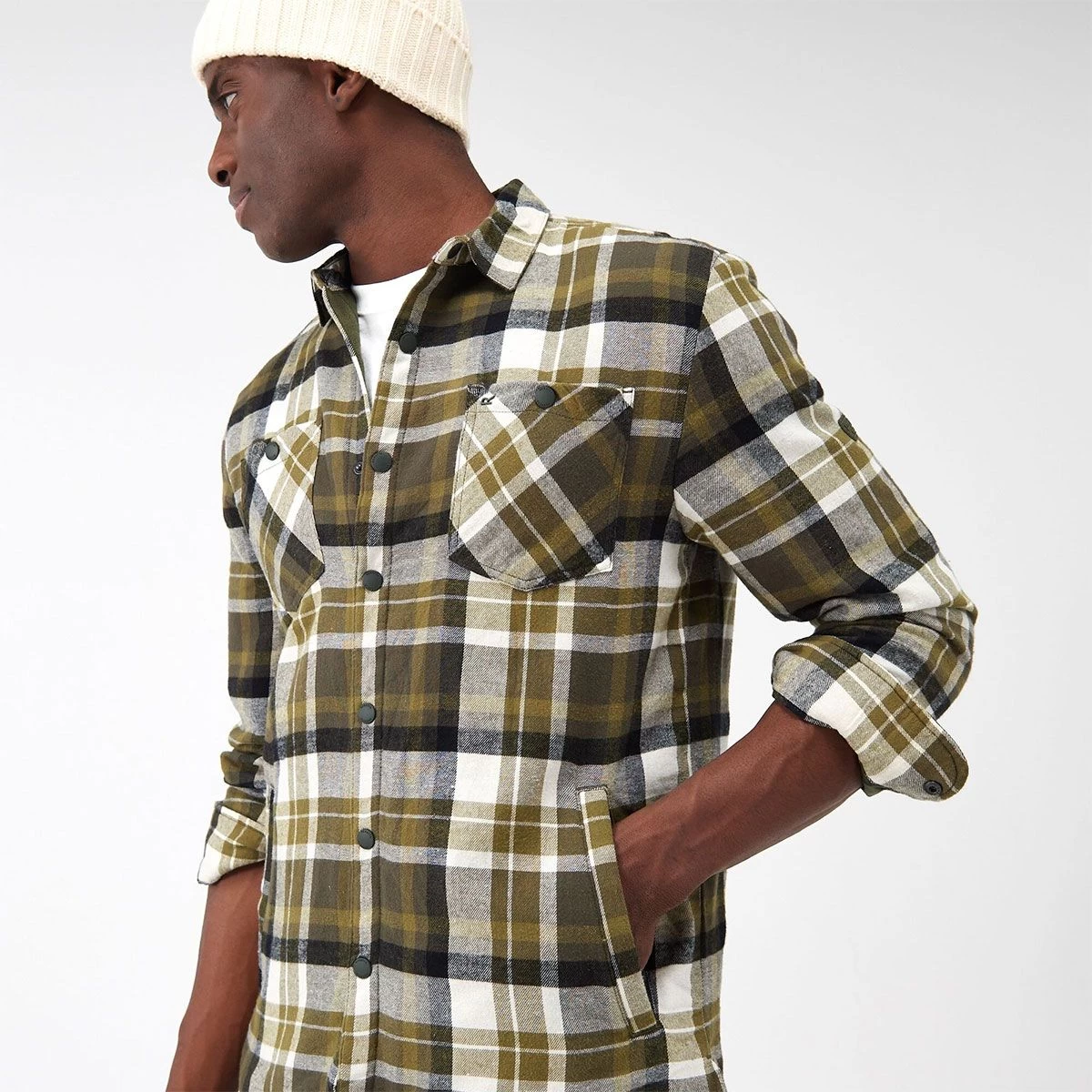 Regatta Men’s Thamos Check Shirt – Dark Khaki Check 7 Regatta Men’s Thamos Check Shirt – Dark Khaki Check - Image 7