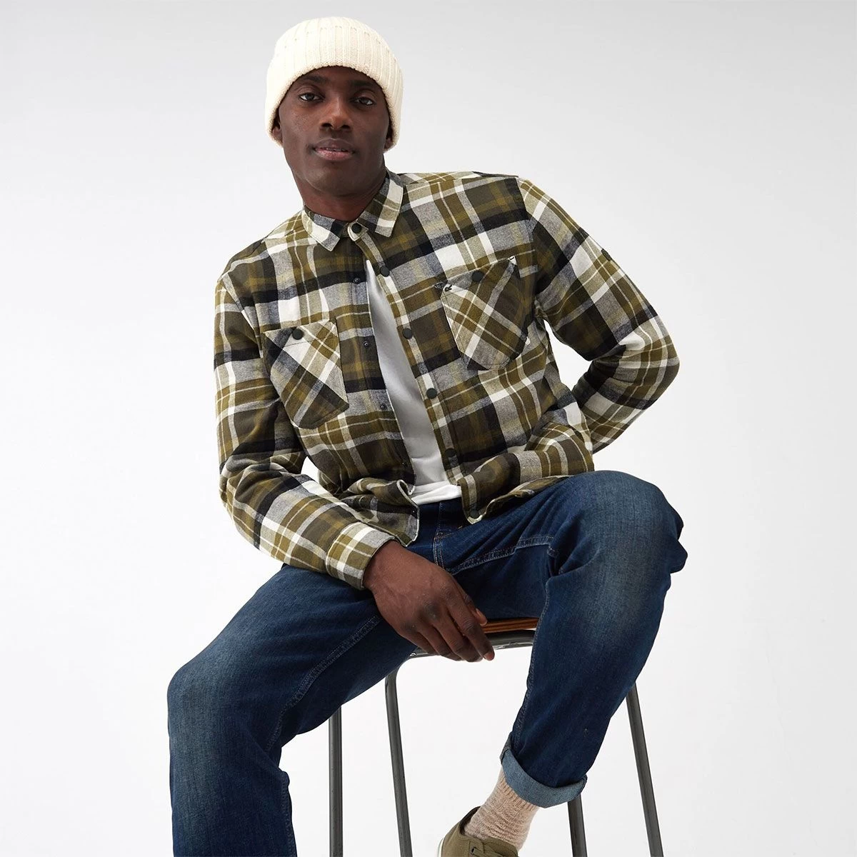 Regatta Men’s Thamos Check Shirt – Dark Khaki Check 5 Regatta Men’s Thamos Check Shirt – Dark Khaki Check - Image 5