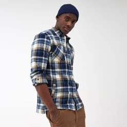 Regatta Men’s Thamos Check Shirt - Navy/ Gold Sand Check