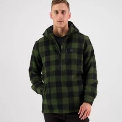 Swanndri Men's Reidston Wool Annorak - Olive/Black Check
