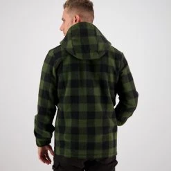 Swanndri Men's Reidston Wool Annorak - Olive/Black Check -Fashionable Man reidston wool anorak grn blkchk 8