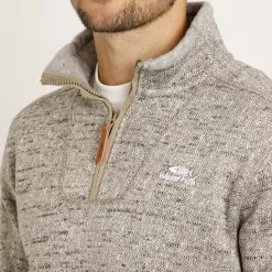 Weird Fish Men's Robins ¼ Zip Soft Knit Fleece - Khaki -Fashionable Man robins 14 zip soft knit khaki 6