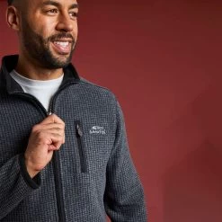 Weird Fish Men’s Rossten Full Zip Fleece – Washed Black -Fashionable Man rossten washed black 2