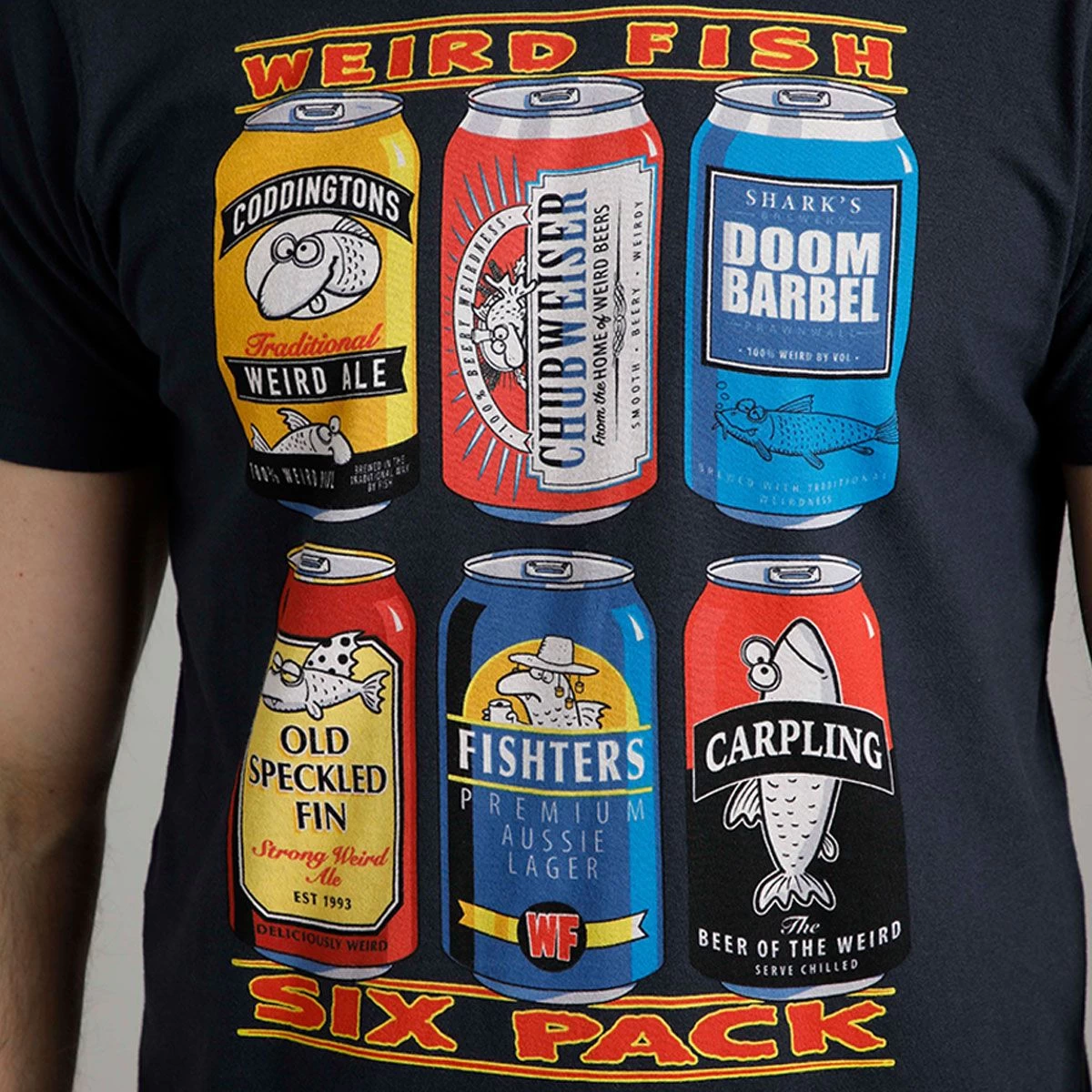 Weird Fish Men's Six Pack Graphic T-shirt - Navy 3 Weird Fish Men's Six Pack Graphic T-shirt - Navy - Image 3