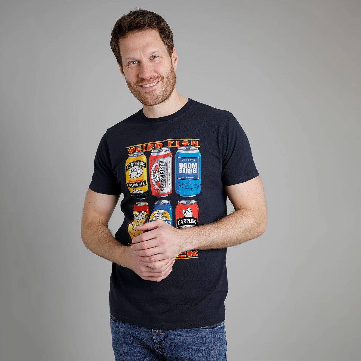 Weird Fish Men's Six Pack Graphic T-shirt - Navy 6 Weird Fish Men's Six Pack Graphic T-shirt - Navy - Image 6