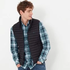 Joules Men’s Snug Packable Padded Gilet – Black