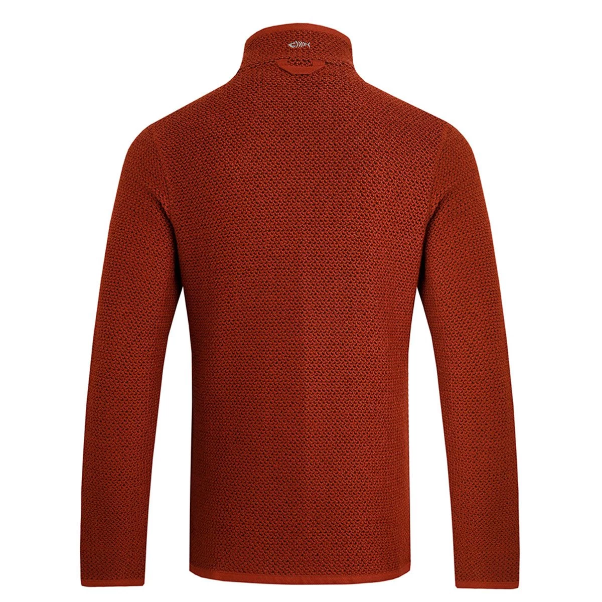 Weird Fish Men's Stern ¼ Zip Eco Macaroni Fleece - Burnt Henna 3 Weird Fish Men's Stern ¼ Zip Eco Macaroni Fleece - Burnt Henna - Image 3