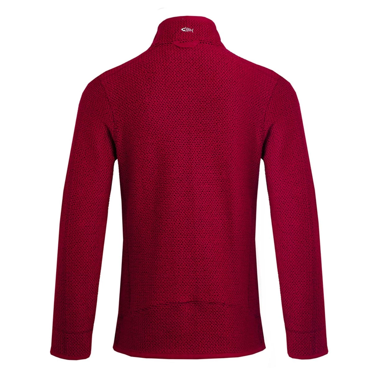 Weird Fish Men's Stern ¼ Zip Eco Macaroni Fleece - Garnet 2 Weird Fish Men's Stern ¼ Zip Eco Macaroni Fleece - Garnet - Image 2