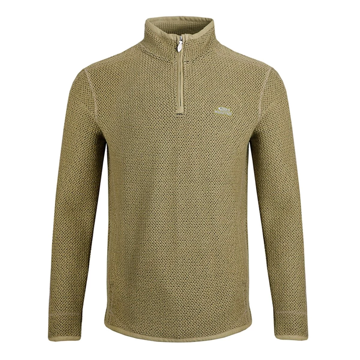 Weird Fish Men's Stern ¼ Zip Eco Macaroni Fleece - Olive Green 1 Weird Fish Men's Stern ¼ Zip Eco Macaroni Fleece - Olive Green