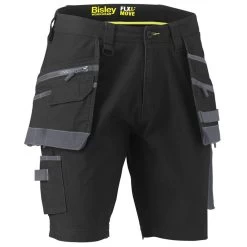 Bisley Workwear Men's Flex & Move Stretch Utility Holster Pocket Shorts – Black 7 Bisley Workwear Men's Flex & Move Stretch Utility Holster Pocket Shorts – Black -Fashionable Man stretch cargo shrts wpkts blk 1
