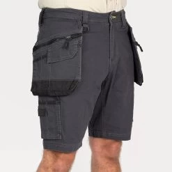 Bisley Workwear Men's Flex & Move Stretch Utility Holster Pocket Shorts – Charcoal 9 Bisley Workwear Men's Flex & Move Stretch Utility Holster Pocket Shorts – Charcoal -Fashionable Man stretch cargo shrts wpkts chr 1 1