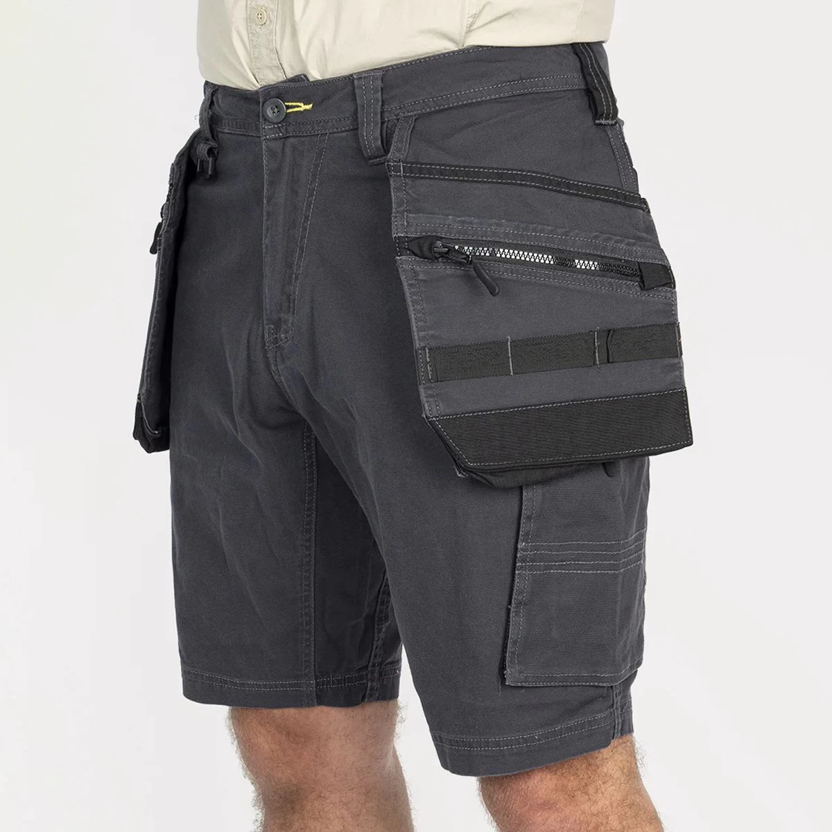 Bisley Workwear Men's Flex & Move Stretch Utility Holster Pocket Shorts – Charcoal 2 Bisley Workwear Men's Flex & Move Stretch Utility Holster Pocket Shorts – Charcoal - Image 2