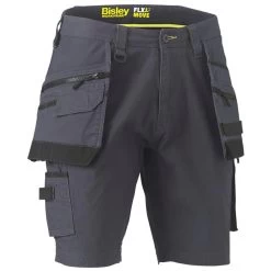 Bisley Workwear Men's Flex & Move Stretch Utility Holster Pocket Shorts – Charcoal 7 Bisley Workwear Men's Flex & Move Stretch Utility Holster Pocket Shorts – Charcoal -Fashionable Man stretch cargo shrts wpkts chr 3