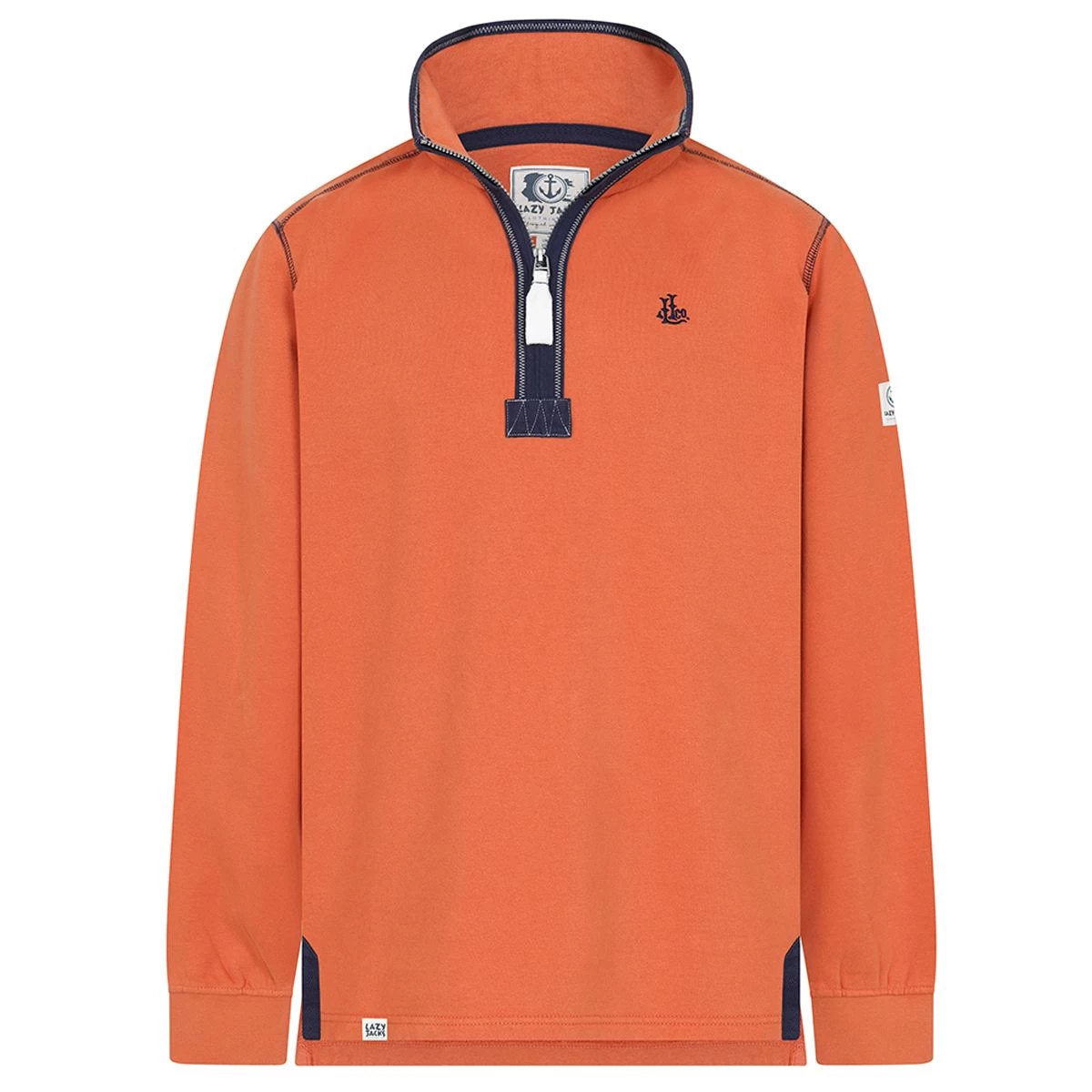 Lazy Jacks Men’s 1/4 Zip Sweatshirt - Orange 1 Lazy Jacks Men’s 1/4 Zip Sweatshirt - Orange