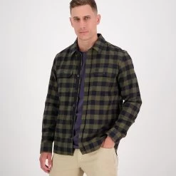 Swanndri Men's Taranaki Tailored Shirt - Olive/Navy 11 Swanndri Men's Taranaki Tailored Shirt - Olive/Navy -Fashionable Man taranaki tailor shirt olivnvy 2