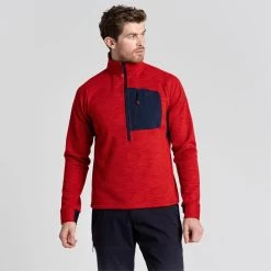 Craghoppers Men’s Tarbert Half Zip Fleece – Chilli Red