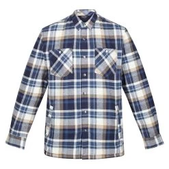 Regatta Men’s Thamos Check Shirt - Navy/ Gold Sand Check -Fashionable Man thamos nvygldsndch 1