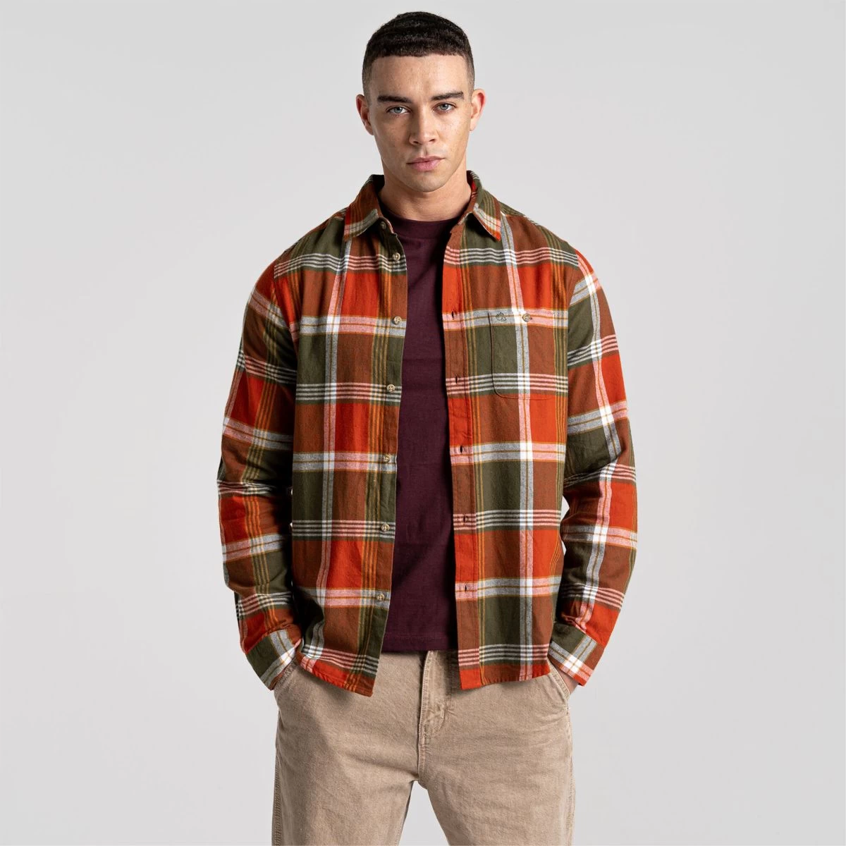 Craghoppers Men’s Thornhill Check Shirt – Potters Clay 1 Craghoppers Men’s Thornhill Check Shirt – Potters Clay