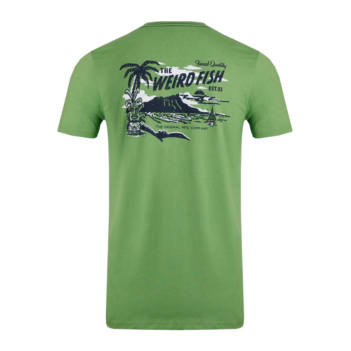 Weird Fish Men's Tiki Eco Graphic T-shirt - Grass Green 3 Weird Fish Men's Tiki Eco Graphic T-shirt - Grass Green - Image 3