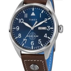 TIMEX X Pan Am Day-Date 42mm Leather Strap Watch -Fashionable Man timex x pan am day date 42mm leather strap watch p113926 559429 image