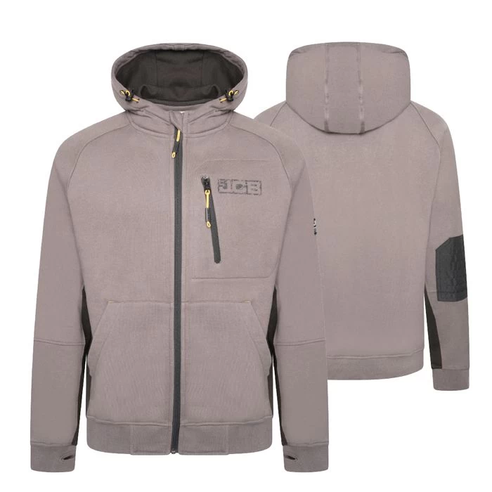 JCB Trade Zip Thru Hoodie - Grey 1 JCB Trade Zip Thru Hoodie - Grey