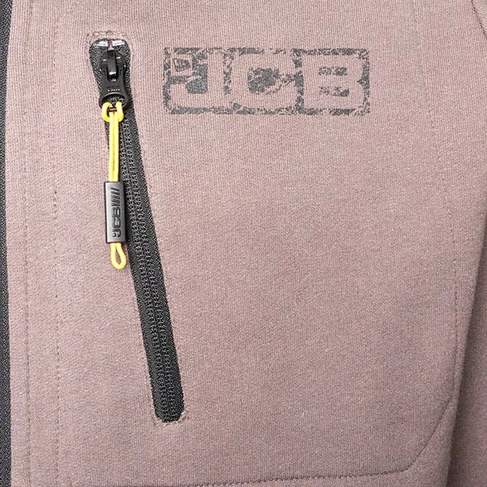 JCB Trade Zip Thru Hoodie - Grey 4 JCB Trade Zip Thru Hoodie - Grey - Image 4