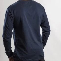 CAT Men's Trademark Banner Long Sleeve T-Shirt - Dark Marine -Fashionable Man trademark banner ls t shirt mrn 2