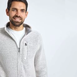 Weird Fish Men’s Transom Fleece – Ecru -Fashionable Man transom ecru 2