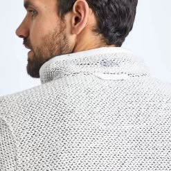 Weird Fish Men’s Transom Fleece – Ecru -Fashionable Man transom ecru