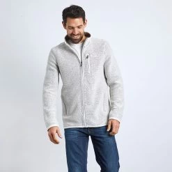 Weird Fish Men’s Transom Fleece – Ecru -Fashionable Man transom ecru 3 1