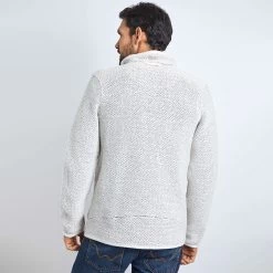 Weird Fish Men’s Transom Fleece – Ecru -Fashionable Man transom ecru 4