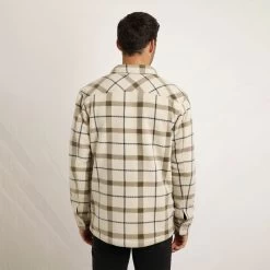 Weird Fish Men's Tyburn Check Fleece Shacket - Taupe Grey 14 Weird Fish Men's Tyburn Check Fleece Shacket - Taupe Grey -Fashionable Man tyburn check shacket taupe grey 3